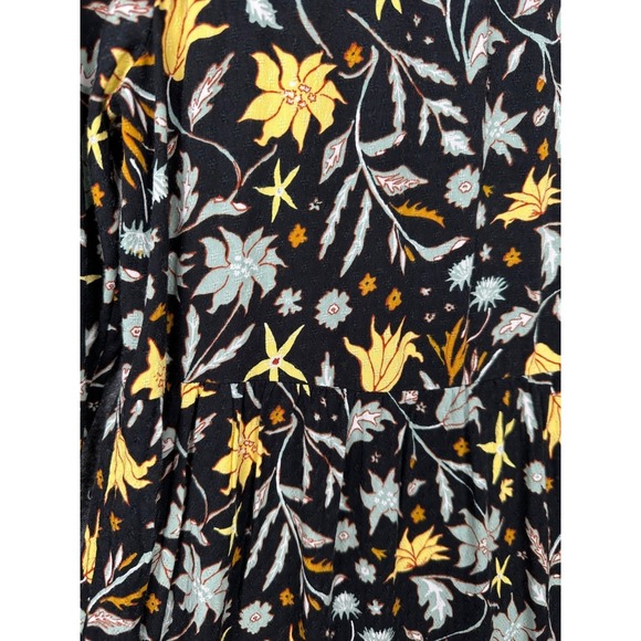 Universal Thread Mini Dress Womens Medium Black Floral Boho Tiered Festival - Picture 6 of 12